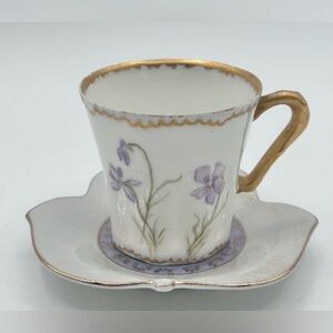 Vintage Theo Haviland Limoges Demitasse Cup Saucer Mismatched 4 oz